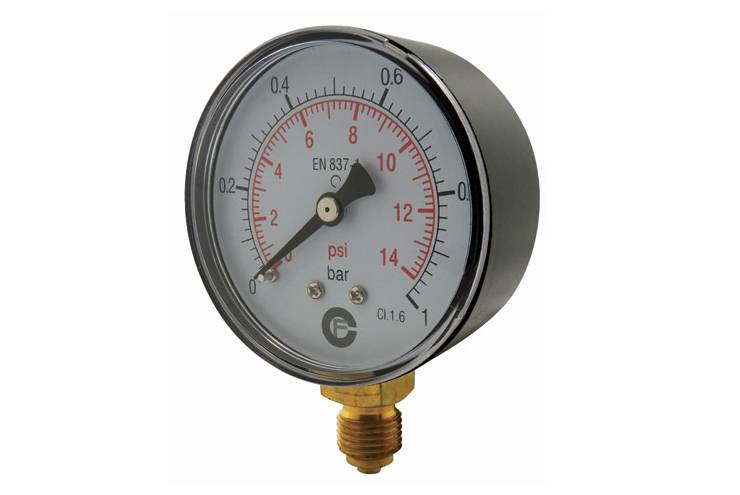 manomètre ABS ou à cadran sec radial ou axial pour contrôle de fluides ou gaz