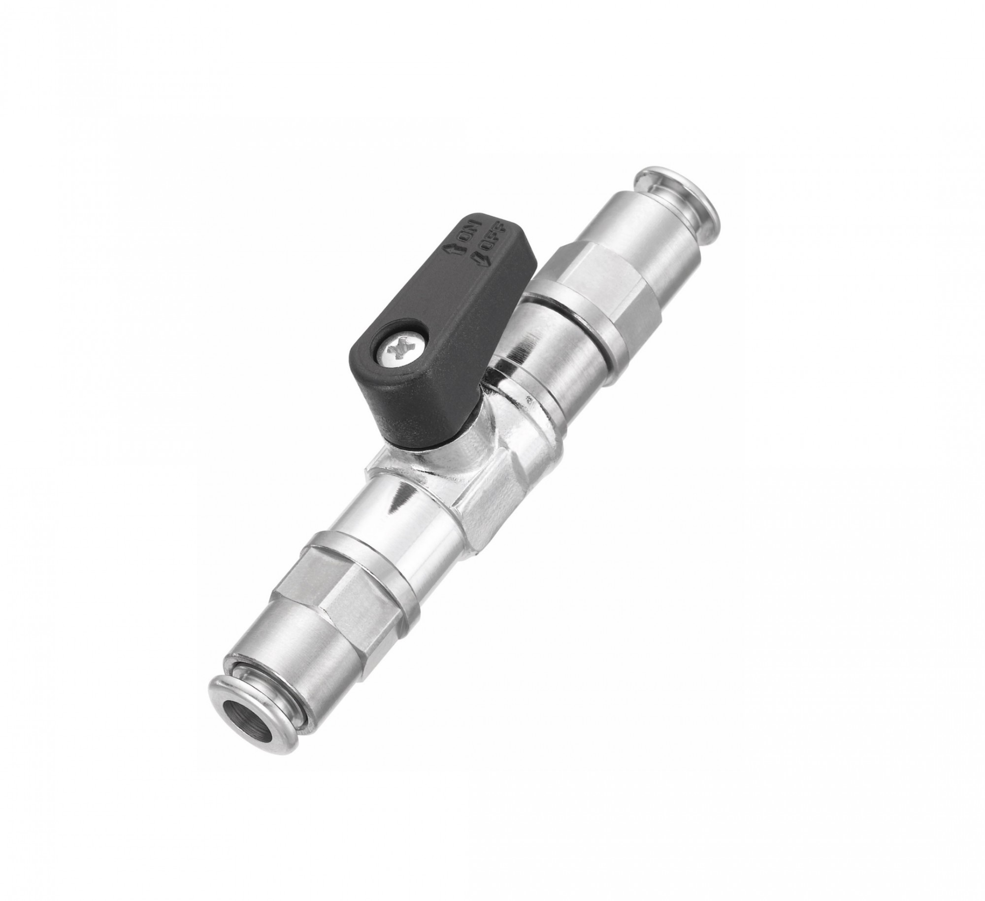 micro-vanne équipé de raccord instantané pour réseaux air comprimé