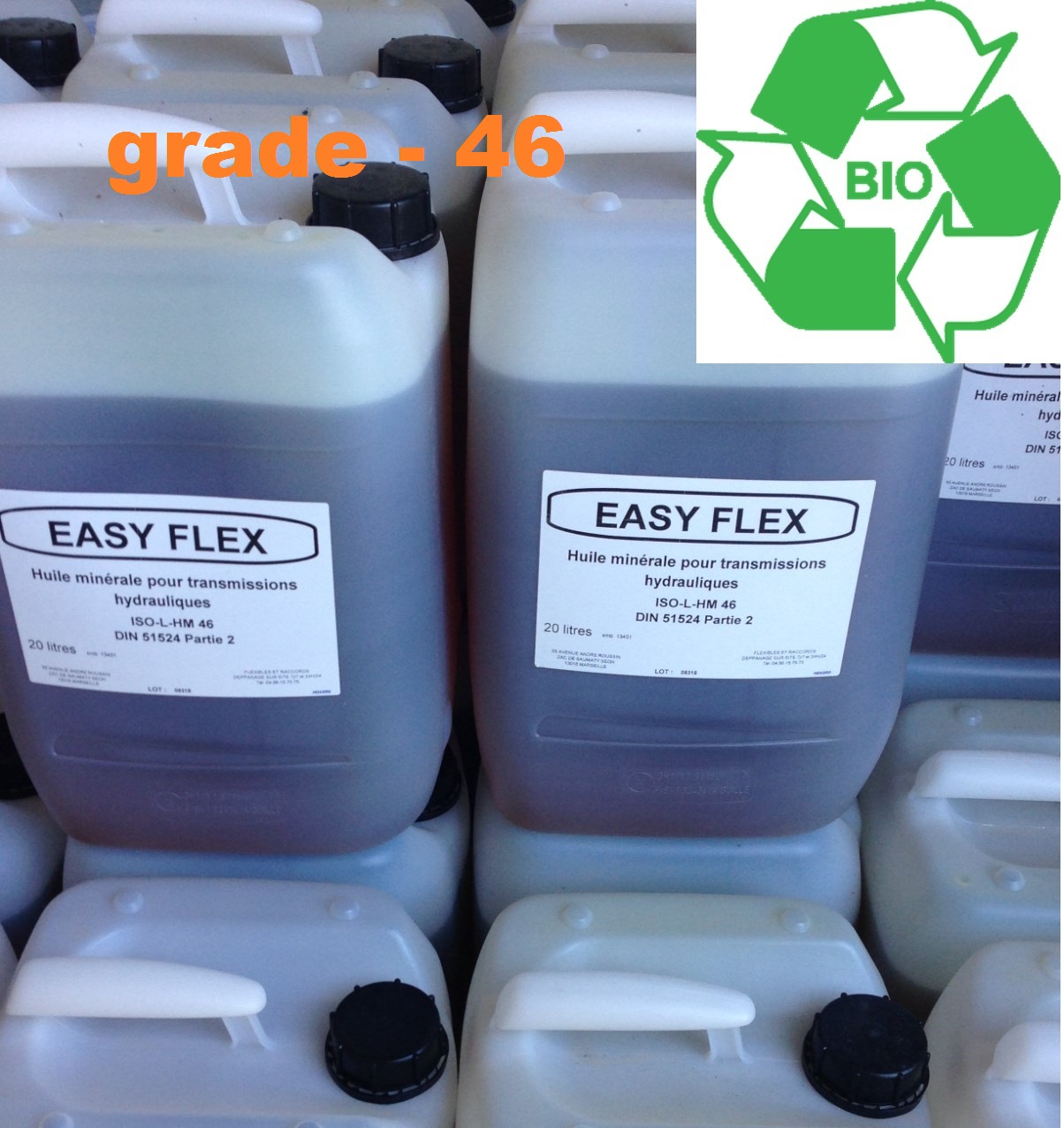 Huile minérale hydraulique biodégradable 46 pour transmissions et vérins -  Easyflex - Easyflex